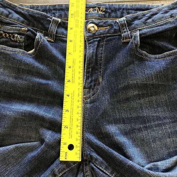 Cache Denim Womens Capri High Rise Rhinestone Denim Medium Wash Jeans 6 - Picture 9 of 12